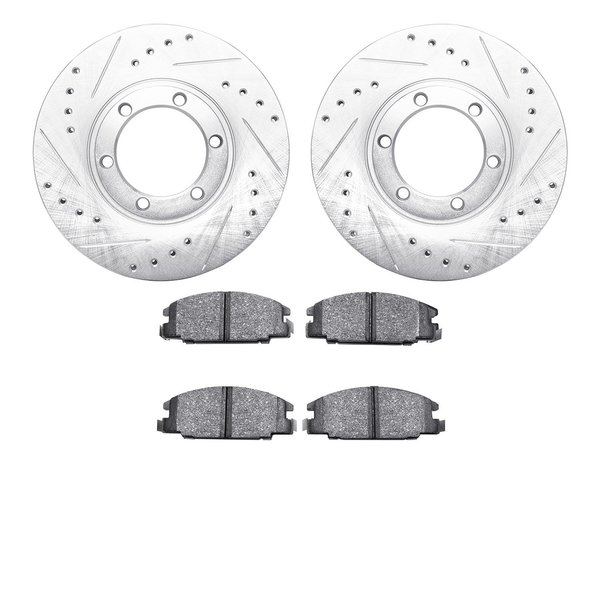Dynamic Friction Co 7302-37007, Rotors-Drilled and Slotted-Silver with 3000 Series Ceramic Brake Pads, Zinc Coated 7302-37007
